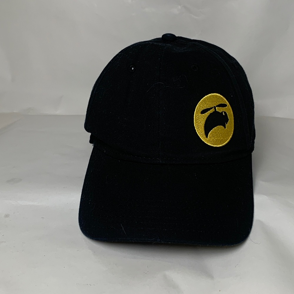 OTTO Hat M 18-536 Black Yellow Patch Graphic Baseball Cap Hook & Loop